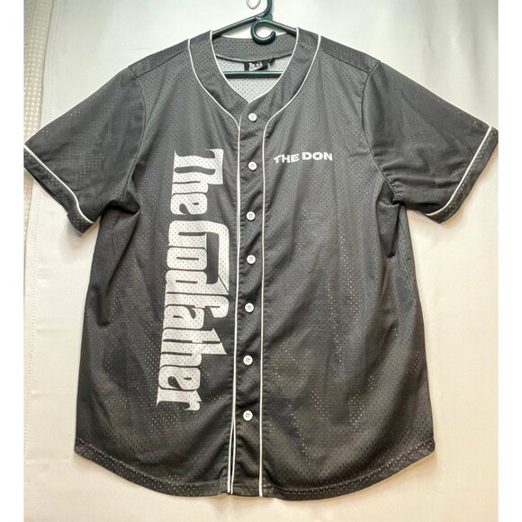 The Godfather baseball jersey shirt mens XL The Don button mesh gray - Picture 1 of 14